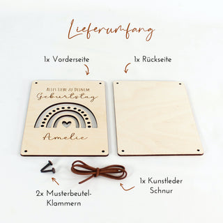 Lieferumfang personalisierte Geldgeschenkverpackung zum Geburtstag