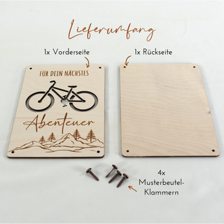 Personalisierte Geldgeschenk-Lieferumfang Verpackung aus Holz für Radfahrer und Abenteurer