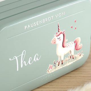 Hochwertiger Druck eines niedlichen Einhorns auf Kinder Lunchbox