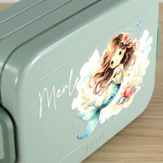 Detailansicht Druck der kleinen Meerjungfrau auf der personalisierten epal Lunchbox