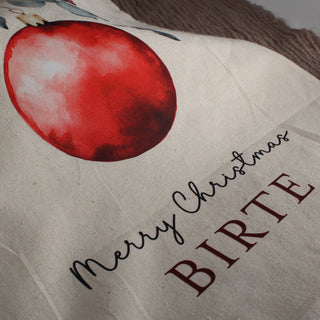 "Weihnachtskugel" Personalisierter Weihnachtsbeutel aus Baumwolle | Wiederverwendbarer Geschenkbeutel mit Namen